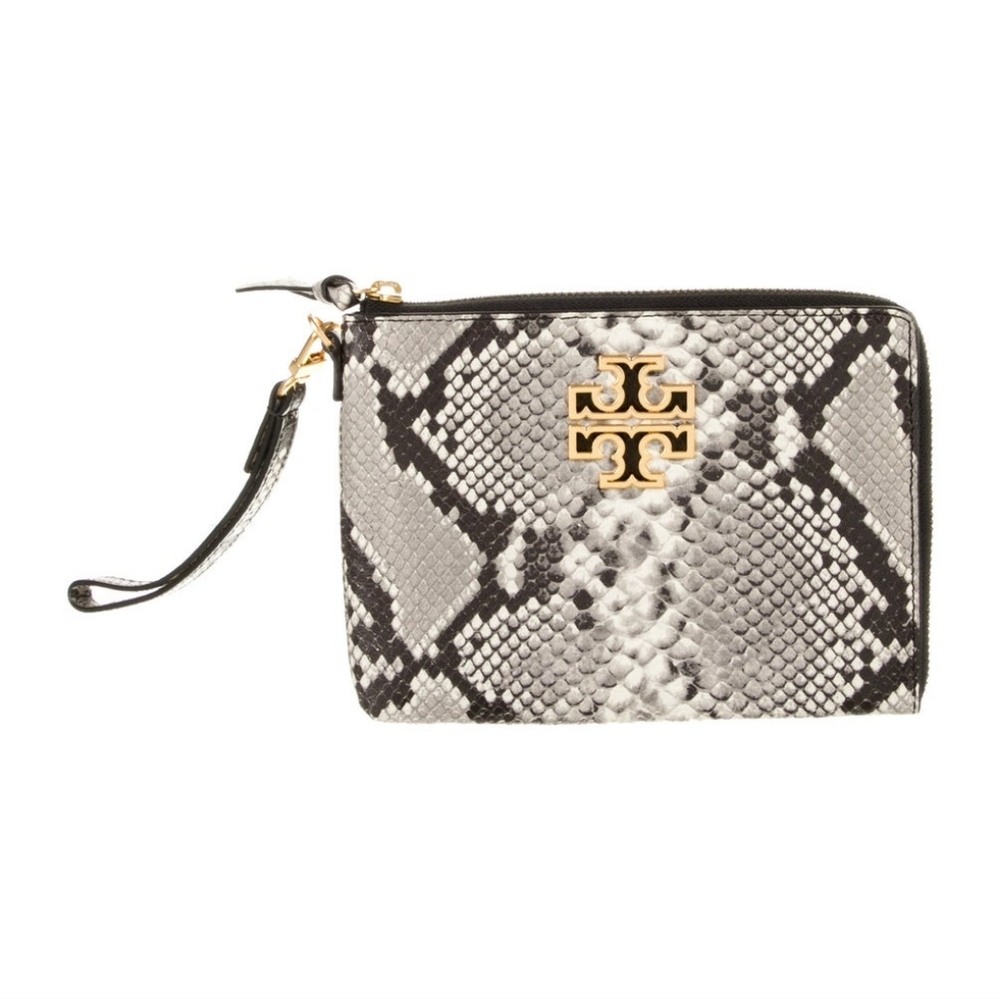 Tory Burch Britten Large Leather Zip Pouch Wristlet